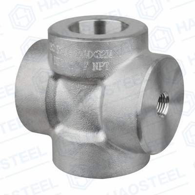 ASTM A815 Stainless Steel Industri Pipa Fitting Ditempa Socket Cross