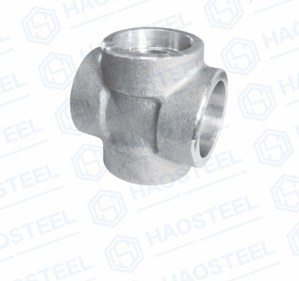 ASTM A815 Stainless Steel Industri Pipa Fitting Ditempa Socket Cross